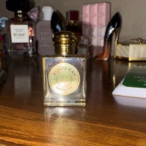 Burberry Clear Glass Mini Perfume Bottle with Gold Accents